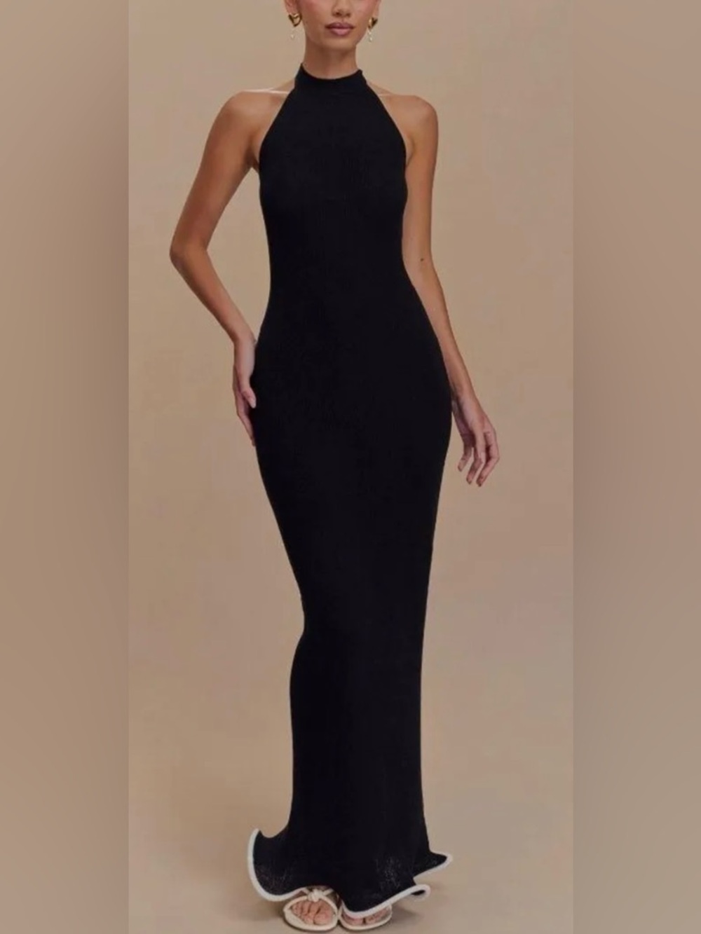 Meshki Black Halter Maxi Dress